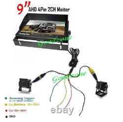 9 IPS Rear View DVR Monitor + AHD 1080P 8 LED Backup Camera RV Bus Truck 5m/15m