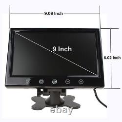 9 Monitor 2x4PIN 800TVL Rear View Reversing Camera 10m Kit For Truck Caravan Rv