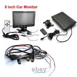 9 Monitor 2x4PIN 800TVL Rear View Reversing Camera 10m Kit For Truck Caravan Rv