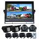 9 Quad Monitor Screen Car Rear View Backup 4 Ir Ccd Camera Reversing Cam System