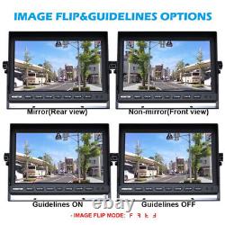 9 QUAD Monitor Screen Car Rear View Backup 4 IR CCD Camera Reversing Cam System