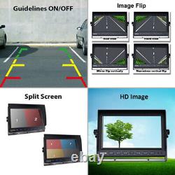 9 QUAD Monitor Screen Car Rear View Backup 4 IR CCD Camera Reversing Cam System