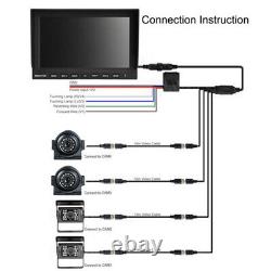 9 QUAD Monitor Screen Car Rear View Backup 4 IR CCD Camera Reversing Cam System