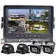9 Quad Dvr Monitor Rear View Backup Camera Reverse For Truck Bus Trailer Rv Car