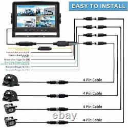 9 Quad DVR Monitor Rear View Backup Camera Reverse for Truck Bus Trailer RV Car