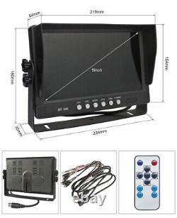 9 Quad Monitor 4 CCD Rear View Reversing Camera Backup for Bus Truck RV Trailer