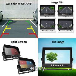 9 Quad Monitor 4 CCD Rear View Reversing Camera Backup for Bus Truck RV Trailer