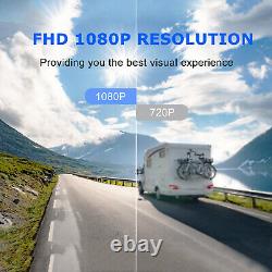9 Quad Monitor DVR 4CH HD Rear Side View Camera For RV Truck Trailer Caravan