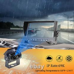 9 Quad Monitor DVR 4CH HD Rear Side View Camera For RV Truck Trailer Caravan