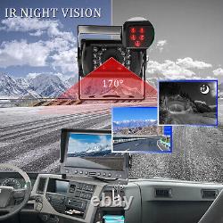 9 Quad Monitor DVR 4CH HD Rear Side View Camera For RV Truck Trailer Caravan