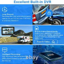 9 Quad Monitor DVR Recorder 1080P Rear View Backup Camera for Truck Trailer Bus