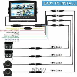 9 Quad Monitor DVR Recorder 1080P Rear View Backup Camera for Truck Trailer Bus