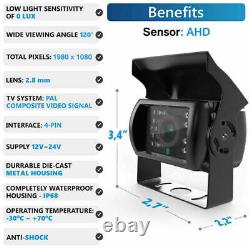 9 Quad Monitor DVR Recorder 1080P Rear View Reversing Camera for Truck Caravan