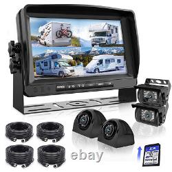 9 Quad Monitor DVR Recorder 4x Side Rear View Backup Camera For Truck Caravan