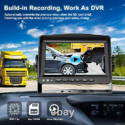 9'' Quad Monitor DVR Recorder IR Backup Rear View Camera System For Truck RV Bus