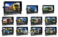 9 Quad Monitor For Truck Tractor Reversing Security 4x CCD Rear View Camera Kit