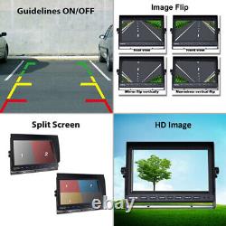 9 Quad Monitor Screen Car Rear View Backup CCD Reversing Camera SystemTruck Bus