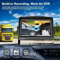 9 Quad Monitor Screen Rear View Side Backup CCD Camera Reverse Kit Bus Truck