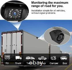 9 Quad Monitor Screen Rear View Side Backup CCD Camera Reverse Kit Bus Truck