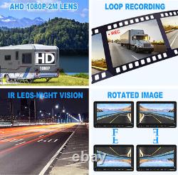 9 Quad Monitor Splitscreen DVR 1080P +4x Rear View Reversing Camera Bus Truck