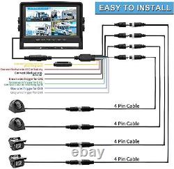 9 Quad Monitor Splitscreen DVR 1080P +4x Rear View Reversing Camera Bus Truck