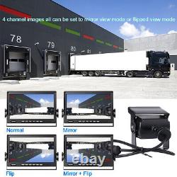 9 Quad Split MIC Speaker Monitor DVR 4x Reversing Rear View Camera with 128GB Kit