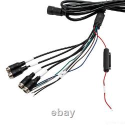 9 Quad Split Monitor 4PIN Backup Camera for Truck Bus Caravan Rear view Reverse