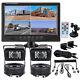9 Quad Split Monitor Ccd Ir Backup Camera For Truck Caravan Rear View Reversing
