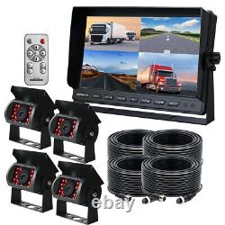 9 Quad Split Monitor Heavy Duty Reversing Rear View CCD Backup Camera Truck Bus