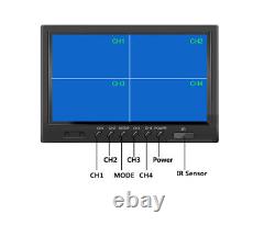 9 Quad Split Screen Monitor 4PIN CCD Reversing Camera Rear View Backup System