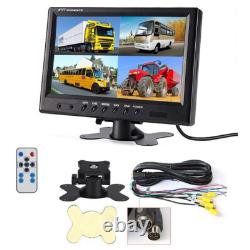 9 Quad Split Screen Monitor 4PIN CCD Reversing Camera Rear View Backup System