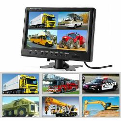 9 Quad Split Screen Monitor Reversing Rear View Camera System For Truck Trailer