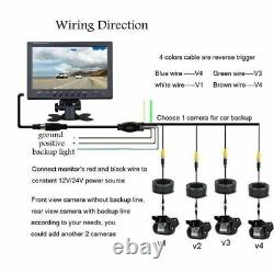 9 Quad Split Screen Monitor Reversing Rear View Camera System For Truck Trailer