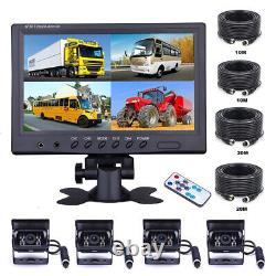 9 Quad Split Screen Monitor Reversing Rear View Camera System For Truck Trailer