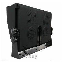 9 Quad Split Screen Rear View Monitor 4PIN Reverse Camera System Truck Trailer