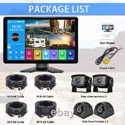 9 Touch Screen DVR Video Recorder Quad Monitor 4x Front Side Rear View Camera