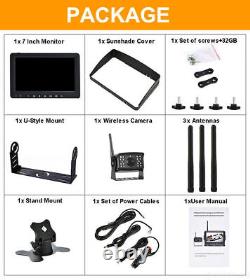 DVR Digital Wireless 7'' Monitor Reverse Camera Parking System For Caravan Truck