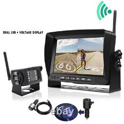 Digital Wireless 7''Monitor Reversing IR Backup Rear View Camera For Caravan Bus