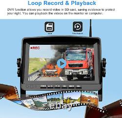 Digital Wireless 9 Quad Splitscreen DVR Monitor Rear Side View Reverse Cameras