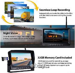 Digital Wireless 9 Quad Splitscreen DVR Monitor Rear Side View Reverse Cameras
