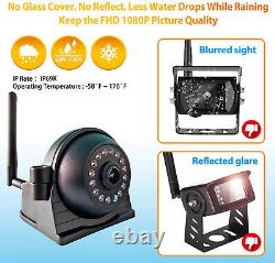 Digital Wireless 9 Quad Splitscreen DVR Monitor Rear Side View Reverse Cameras