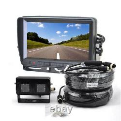 Dual Lens Reverse Backup Camera + 7'' Rear View Monitor for Truck Bus RV Trailer