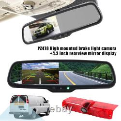 For Chevy Express Brake Light Reversing Camera Kit With Mirror Rear View Monitor