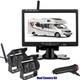 For Truck Rvs Caravan 7 Wireless Dual Reversing Camera Rear View Monitor Kit