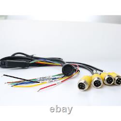 HD 9 Quad Split Monitor Rear View IR Backup Camera For Truck Caravan Reversing