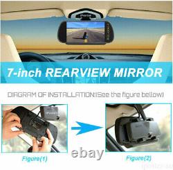 IPoster 7 Rear view Mirror Monitor+2 x White Reversing CCD Camera 4 Pin Trailer