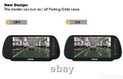 IPoster 7 Rear view Mirror Monitor+2 x White Reversing CCD Camera 4 Pin Trailer