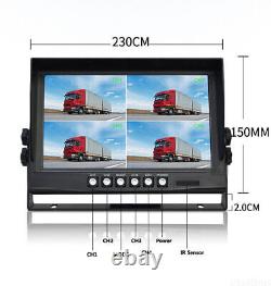 Iposter 9 Quad Monitor Black Dual Head Rear View Reversing Cameras For Truck Rv