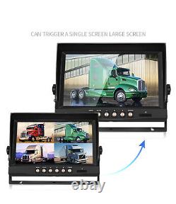 Iposter 9 Quad Monitor Black Dual Head Rear View Reversing Cameras For Truck Rv