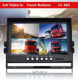 Iposter 9 Quad Monitor Black Dual Head Rear View Reversing Cameras For Truck Rv